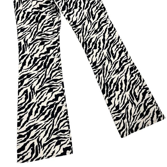 Motel Rocks Zoven Trouser 90s Zebra Flare Pant Size Small NWT - Picture 3 of 9